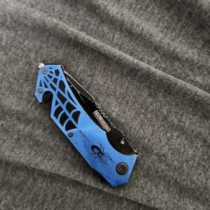 Blue Spyderco used knife